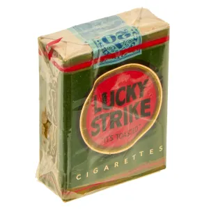 Original U.S. WWII Unopened Pack of Lucky Strike Cigarettes with Class A Cigarette Tax Stamp - Pre-1942