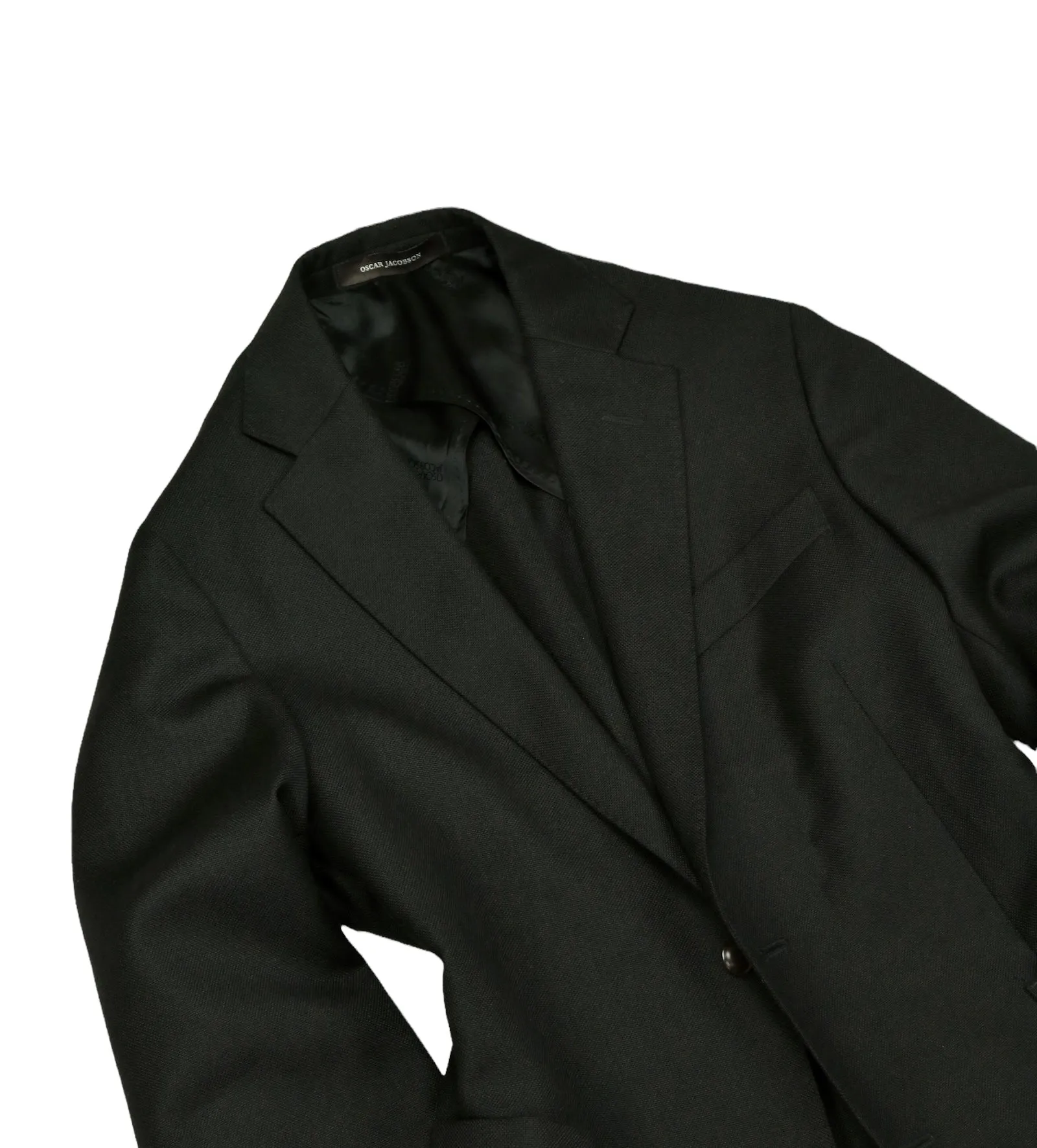 Oscar Jacobson - Black Hopsack Wool Sports Jacket 50