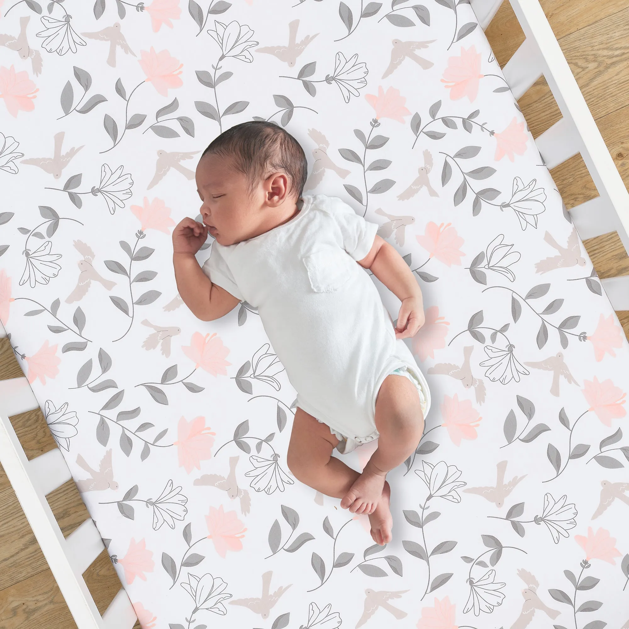 Petals Cotton Fitted Crib Sheet