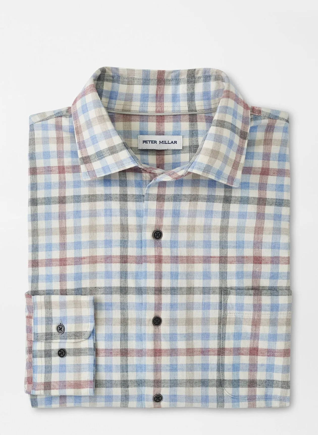 Peter Millar White Rock Cotton Sport Shirt-Winter Ivory