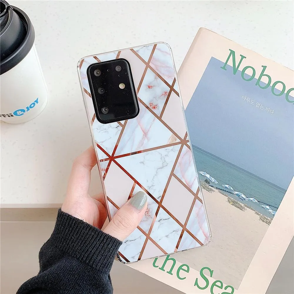 Plating Marble Design Case for Samsung Galaxy 20 Ultra S10e S9 S8 S7 edge note 8 9 10 20 plus Phone Cases Soft Silicone Cover |Phone Case & Covers|