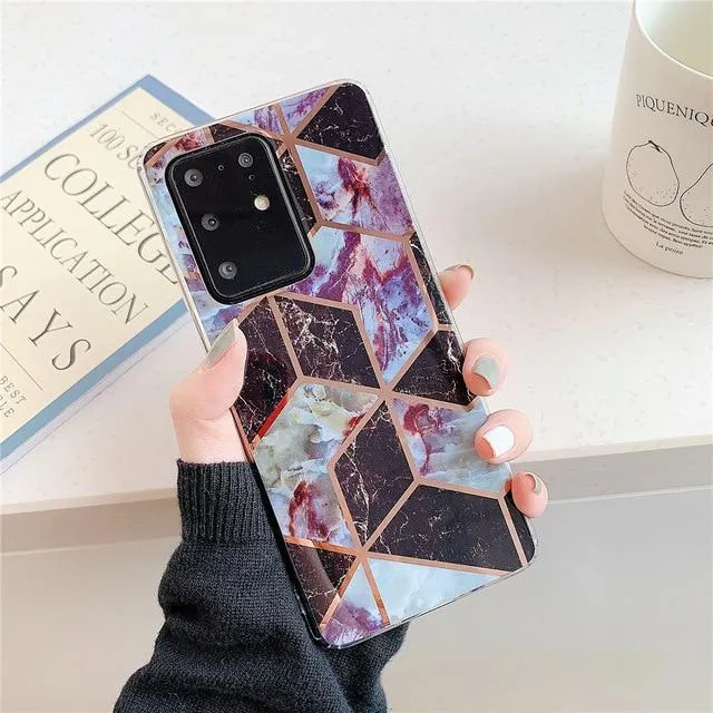 Plating Marble Design Case for Samsung Galaxy 20 Ultra S10e S9 S8 S7 edge note 8 9 10 20 plus Phone Cases Soft Silicone Cover |Phone Case & Covers|