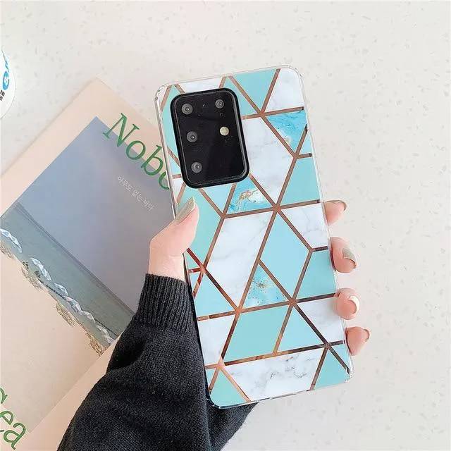 Plating Marble Design Case for Samsung Galaxy 20 Ultra S10e S9 S8 S7 edge note 8 9 10 20 plus Phone Cases Soft Silicone Cover |Phone Case & Covers|