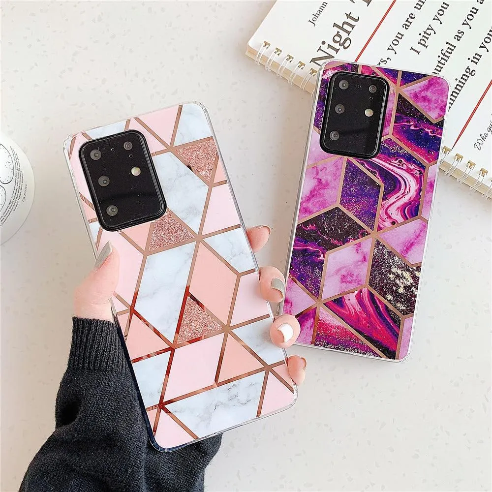 Plating Marble Design Case for Samsung Galaxy 20 Ultra S10e S9 S8 S7 edge note 8 9 10 20 plus Phone Cases Soft Silicone Cover |Phone Case & Covers|