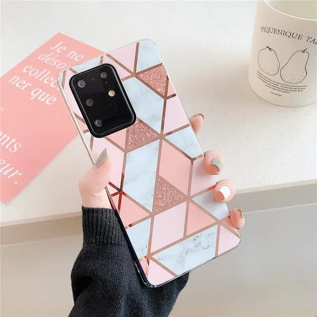 Plating Marble Design Case for Samsung Galaxy 20 Ultra S10e S9 S8 S7 edge note 8 9 10 20 plus Phone Cases Soft Silicone Cover |Phone Case & Covers|