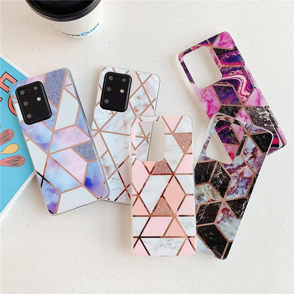 Plating Marble Design Case for Samsung Galaxy 20 Ultra S10e S9 S8 S7 edge note 8 9 10 20 plus Phone Cases Soft Silicone Cover |Phone Case & Covers|