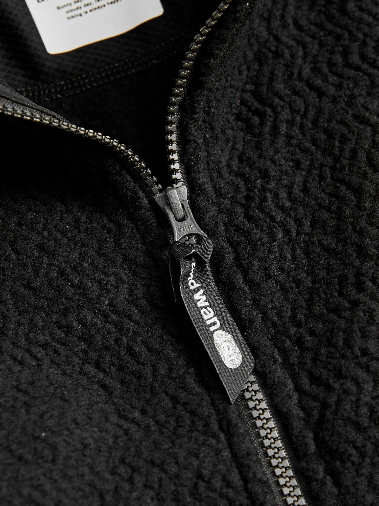 Recycled Wool Jacquard Zip Jacket in Black