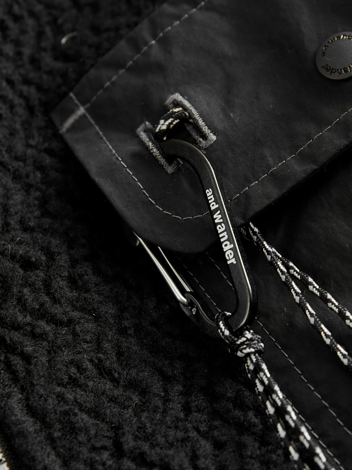 Recycled Wool Jacquard Zip Jacket in Black