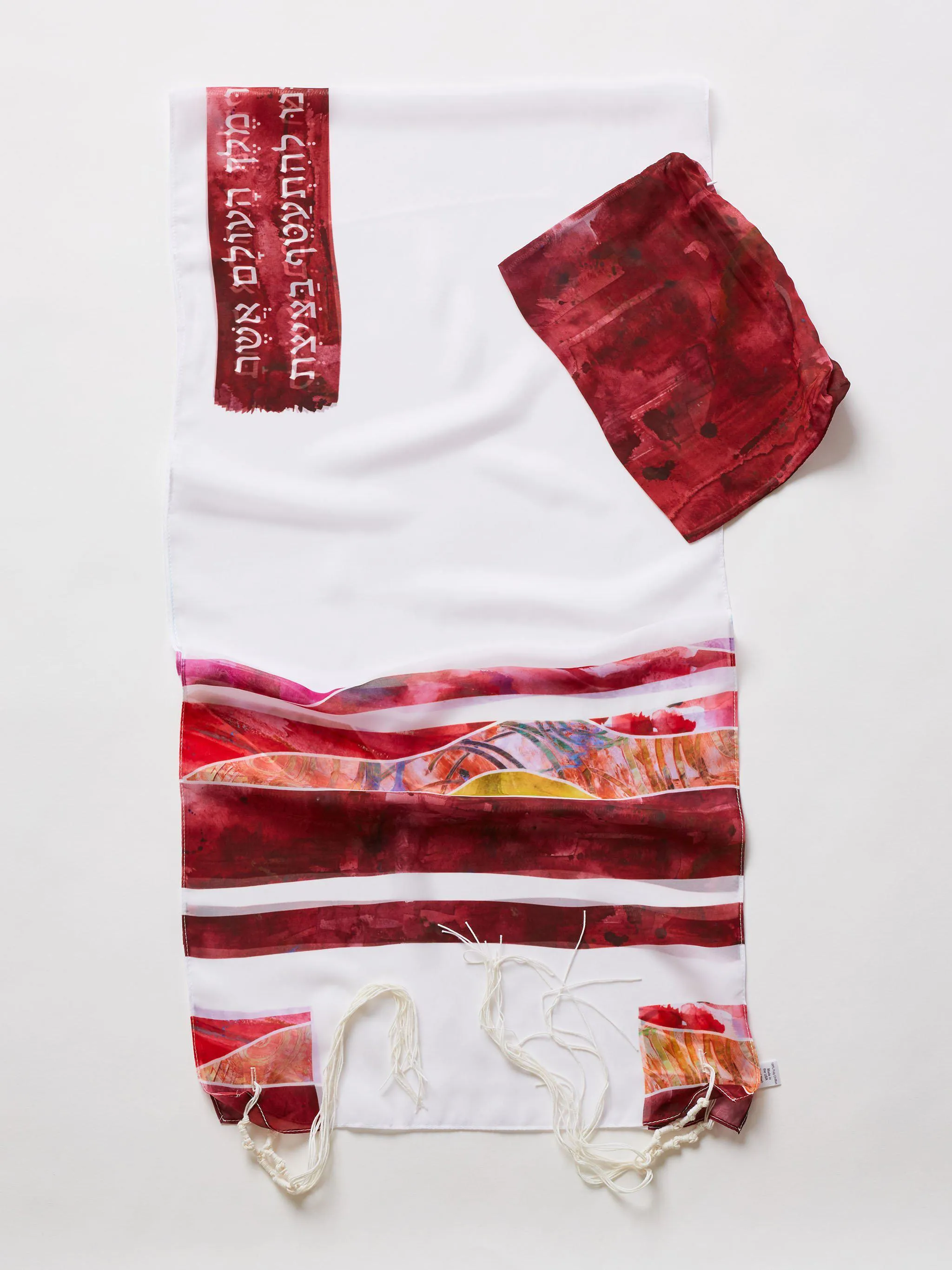 Red Hills Tallit by Sara Resnik