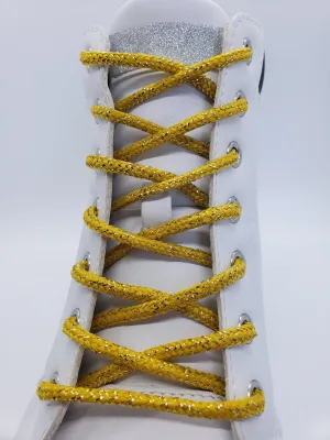 Round Sparkle Shoelaces - Yellow Round Sparkle Shoelaces - Yellow