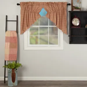 Sawyer Mill Red Plaid Lined Prairie Swag Curtains