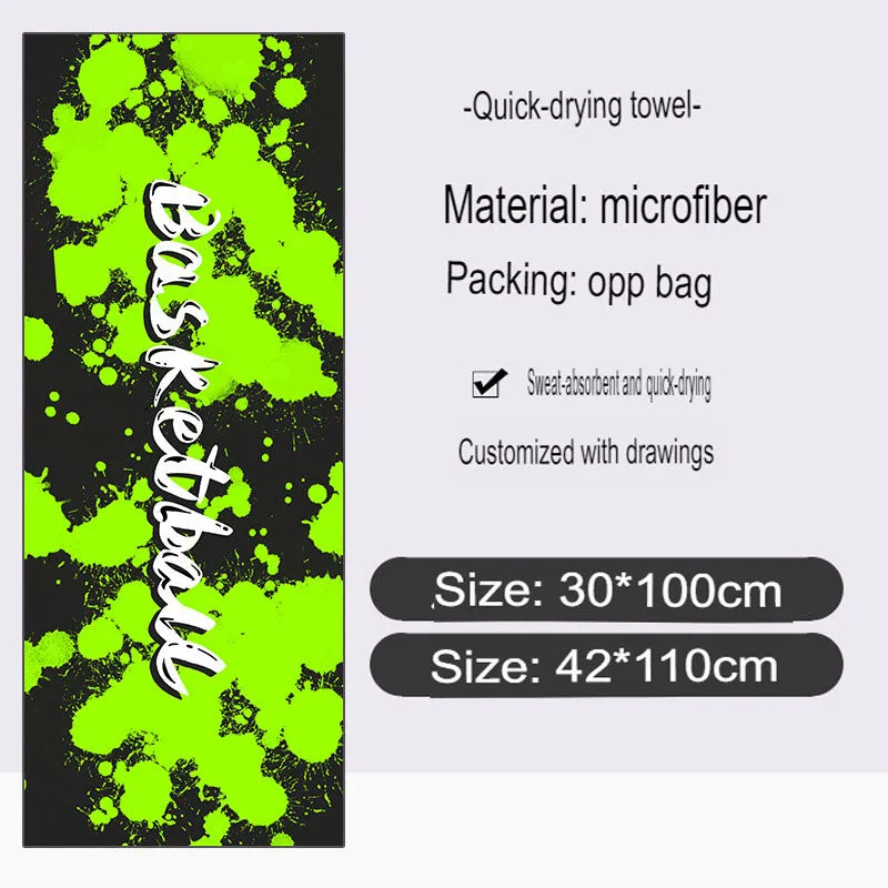 Sports Towel Microfiber Printed Pattern Quick-Drying Towel Yoga Gym Special Absorbent Towel