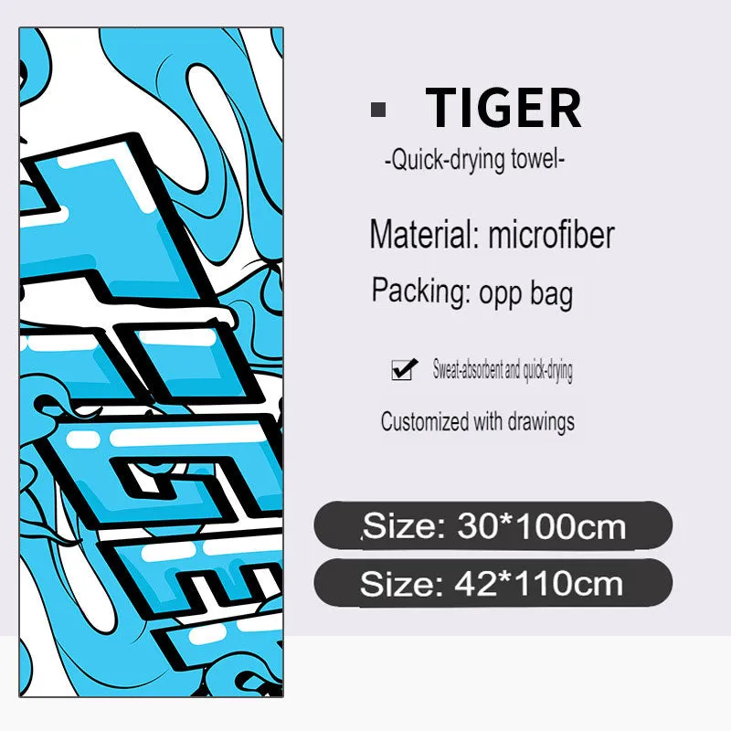 Sports Towel Microfiber Printed Pattern Quick-Drying Towel Yoga Gym Special Absorbent Towel