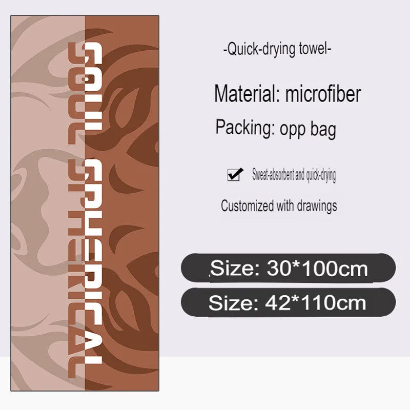 Sports Towel Microfiber Printed Pattern Quick-Drying Towel Yoga Gym Special Absorbent Towel