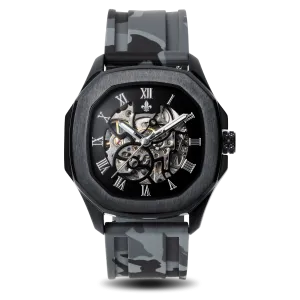 The Avalon Black   Grey Camo Strap