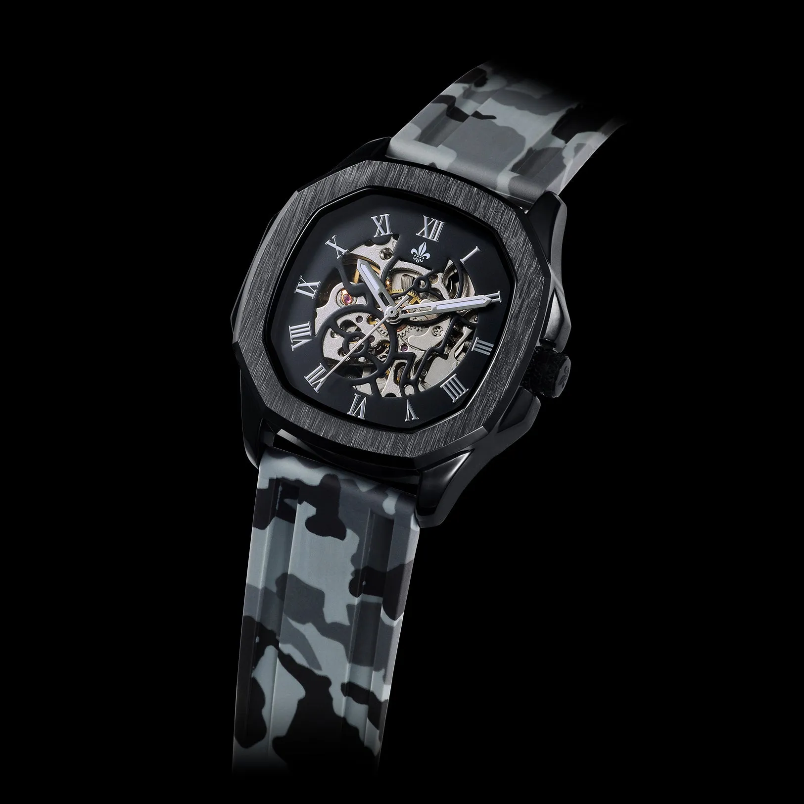 The Avalon Black   Grey Camo Strap