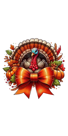 Turkey Bow  - Printed Guest Towel