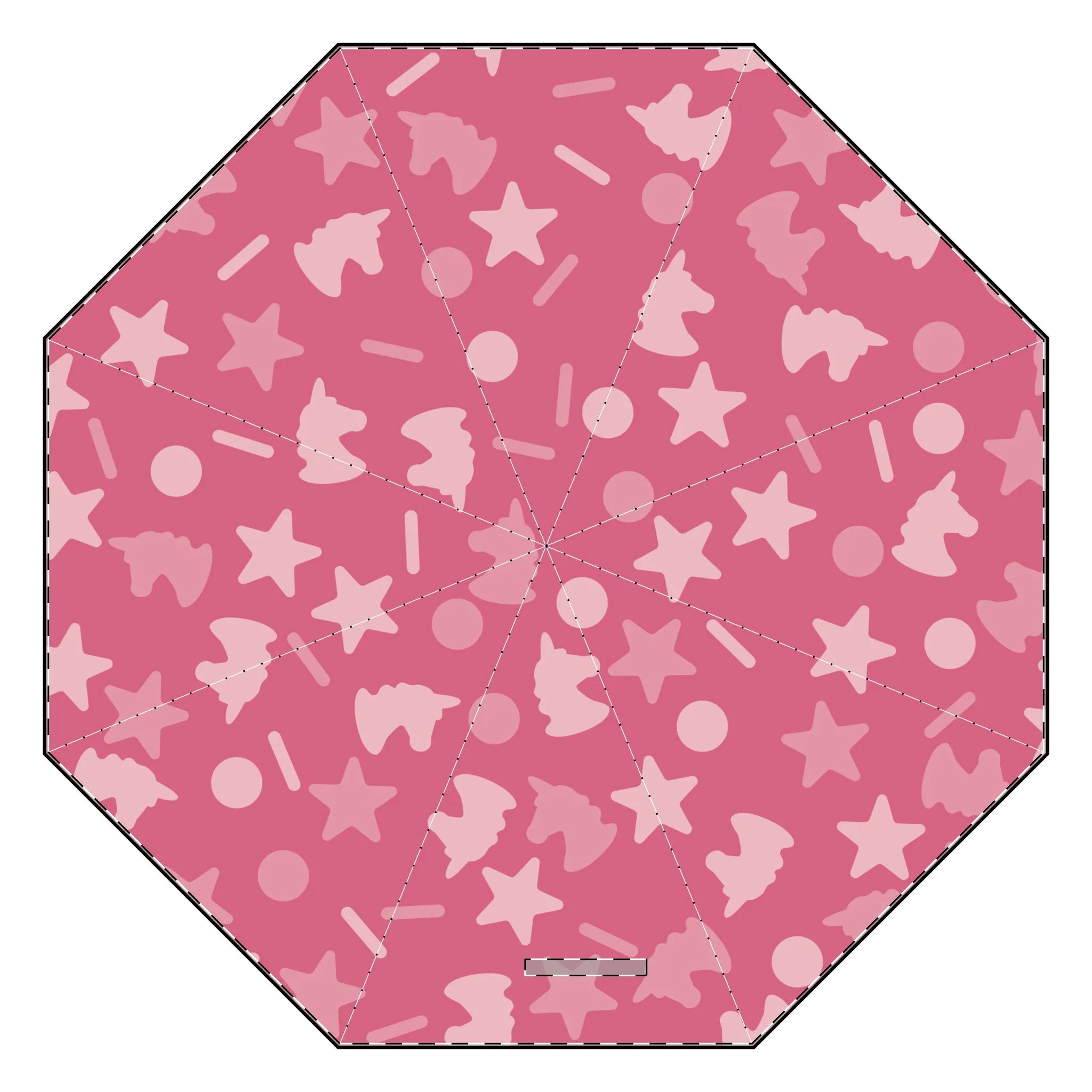 Unicorn Sprinkles Semi-Automatic Foldable Umbrella