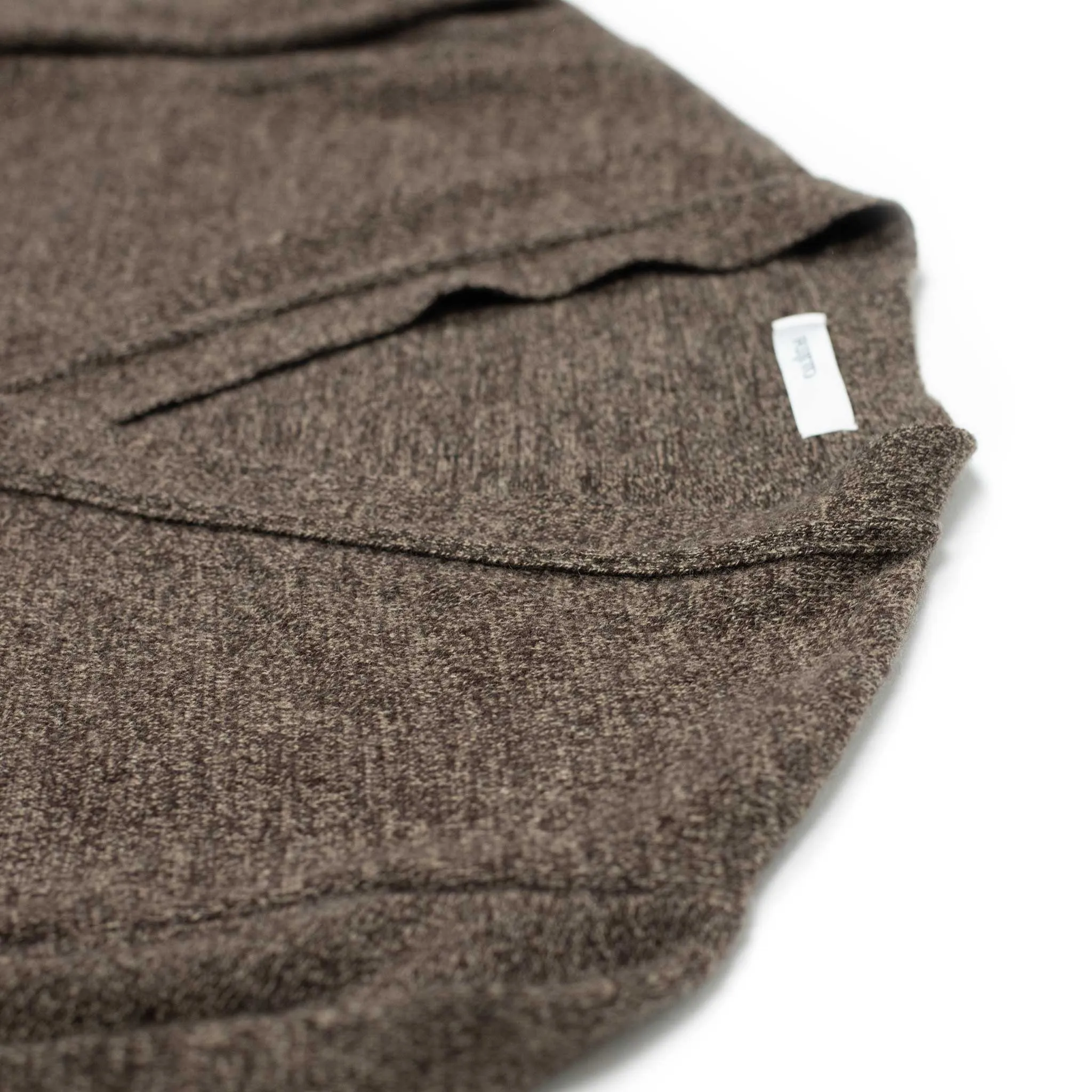 V-neck cardigan in brown melange pure cashmere