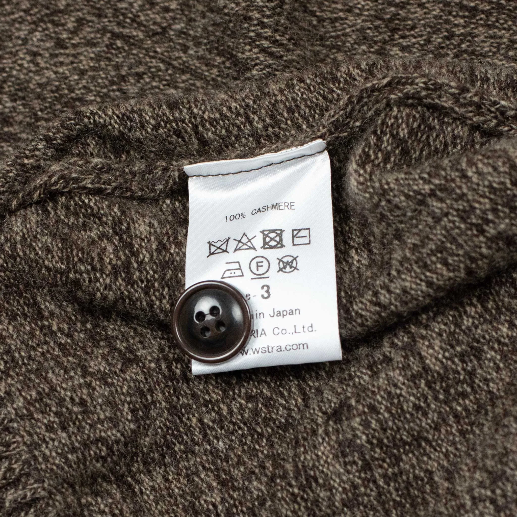 V-neck cardigan in brown melange pure cashmere