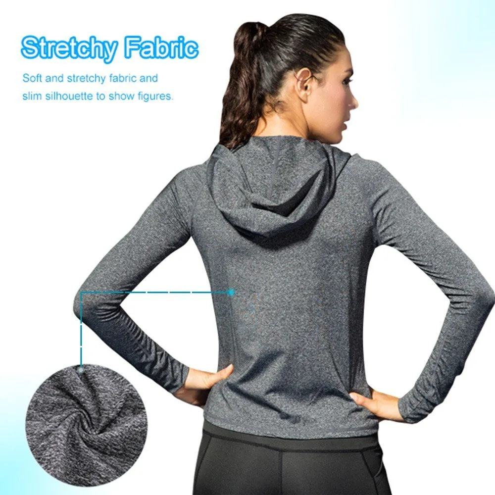 Women Full-zip Hooded Jackets Sport Hoodie Raglan Long Sleeves Pockets Workout Running Exercise Gym Track Sweatshirt Casual Tops Activewear