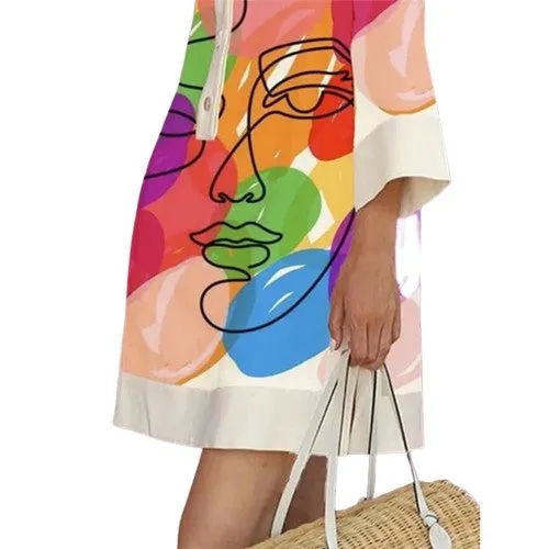 Women Style Contrast Summer Colourful Dress