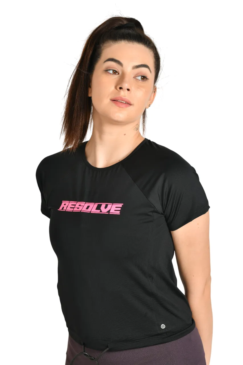 WOMEN’S  CROP TOP WITH HALF-SLEEVES & CREW NECK