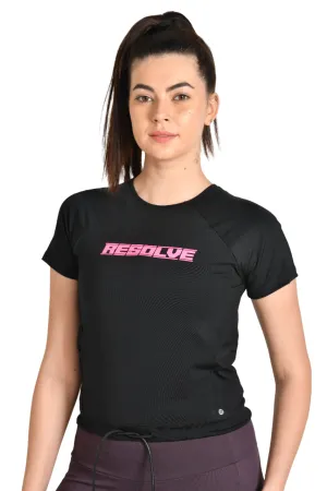 WOMEN’S  CROP TOP WITH HALF-SLEEVES & CREW NECK