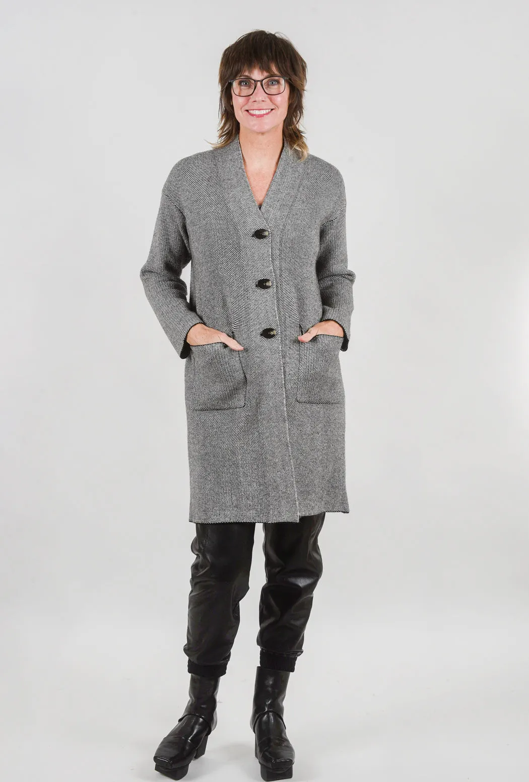 Wyeth Coatigan, Black/Ivory