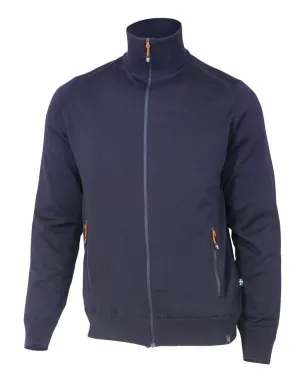 YORK FULL ZIP WINDBREAKER, 100% EXTRA FINE MERINOULL  — NAVY