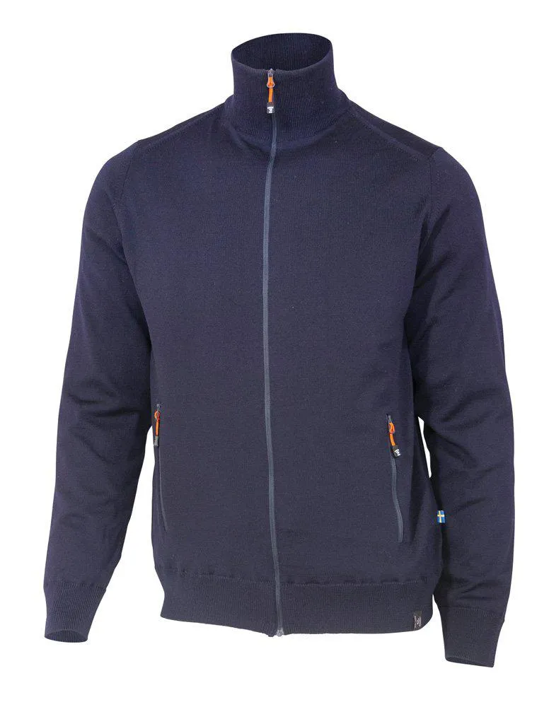 YORK FULL ZIP WINDBREAKER, 100% EXTRA FINE MERINOULL  — NAVY