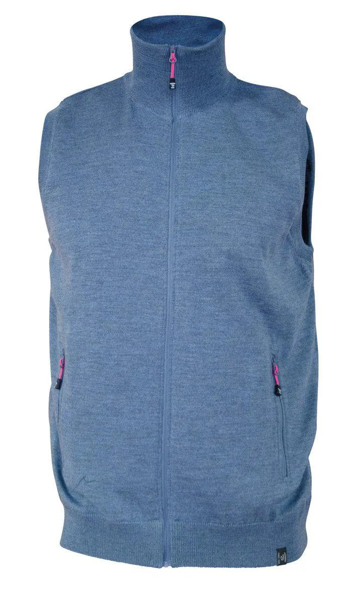 YORK VEST WINDBREAKER , 100% EXTRA FINE MERINOULL  — DENIM