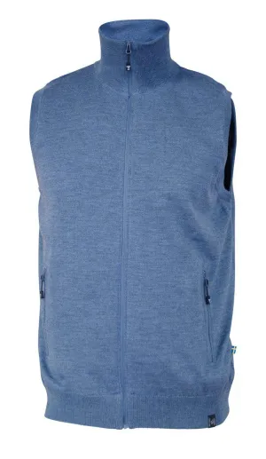 YORK VEST WINDBREAKER , 100% EXTRA FINE MERINOULL  — DENIM