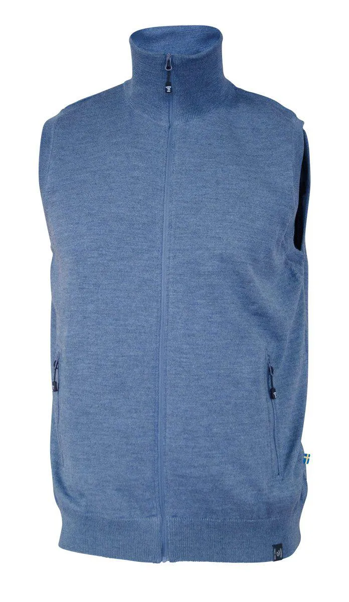 YORK VEST WINDBREAKER , 100% EXTRA FINE MERINOULL  — DENIM